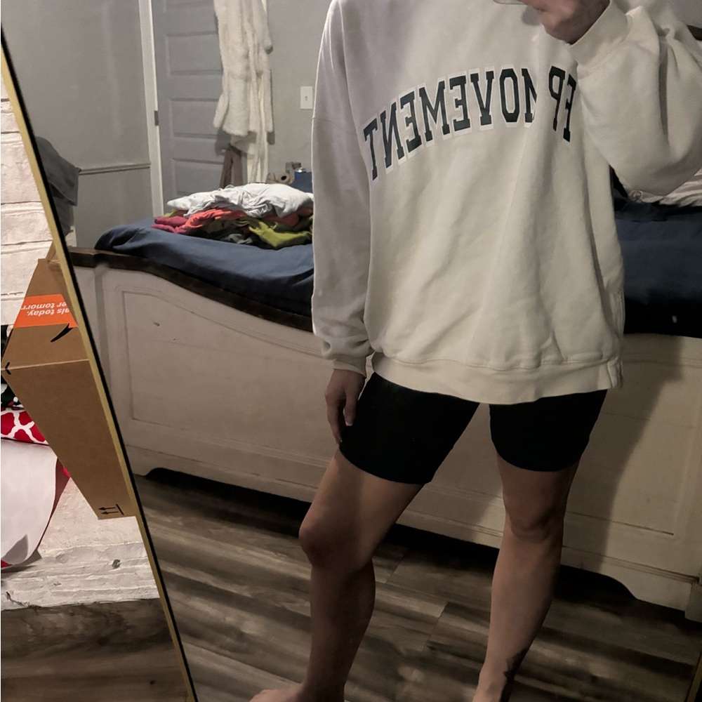 FP Movement by Free People White Sweatshirt and Black Shorts